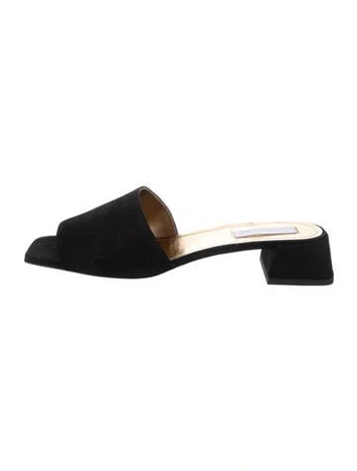 Pre-owned Suzanne Rae Suede Slides In Black