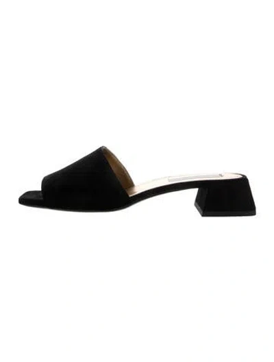 Pre-owned Suzanne Rae Suede Slides In Black