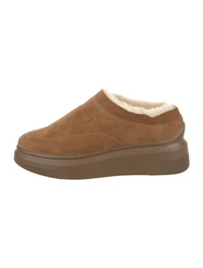 Pre-owned Suzanne Rae Suede Sneakers In Neutral