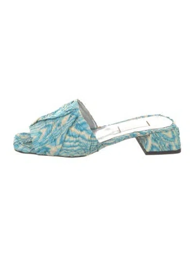 Pre-owned Suzanne Rae Tie-dye Print Slides In Blue