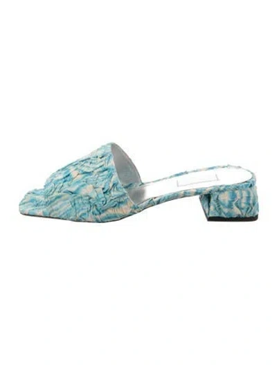 Pre-owned Suzanne Rae Tie-dye Print Slides In Blue