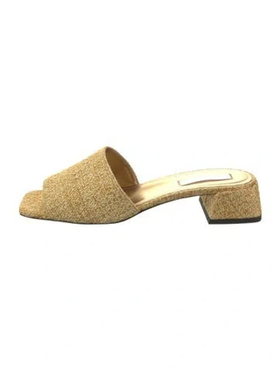 Pre-owned Suzanne Rae Tweed Slides W/ Tags In Neutral