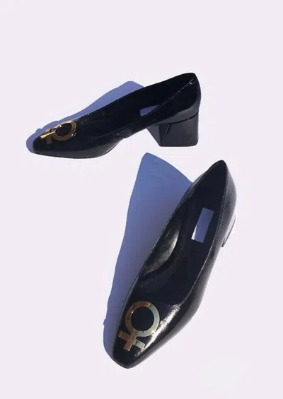 Suzanne Rae Women's Patent Leather Embellished Feminist Pumps In Black