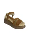 Suzanne Rae Women's Shearling Sandals In Russet Suede In Multi