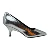 Suzanne Rae Women's Vivian Pump Shoes In Crackled Silver In Silver