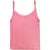 Suzette Collection Kids' Lace Trim Textured Camisole In Pink