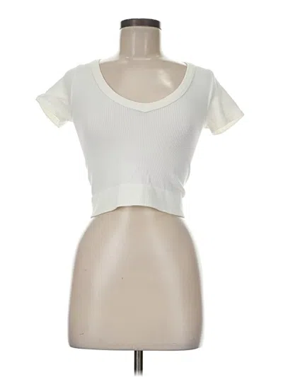 Pre-owned Suzette Short Sleeve Top Ivory Sweetheart Neckline Tops In White