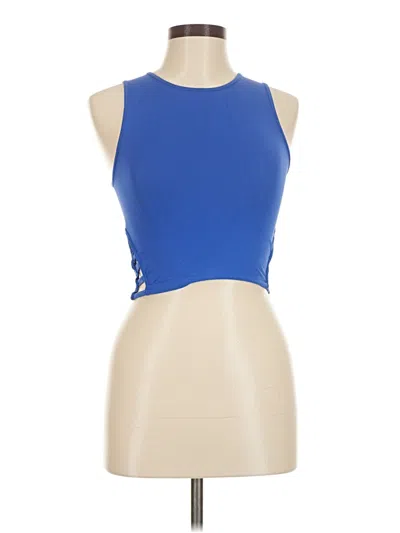 Pre-owned Suzette Tank Top Blue Halter Neckline Tops