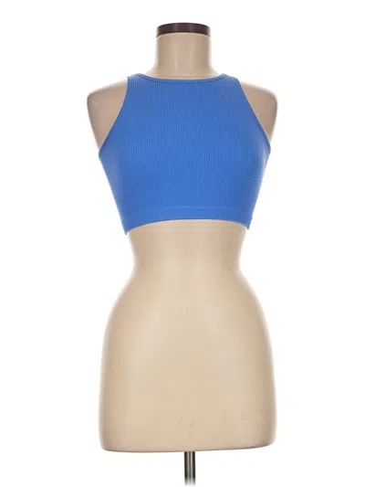 Pre-owned Suzette Tank Top Blue Halter Neckline Tops