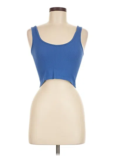 Pre-owned Suzette Tank Top Blue Strapless Neckline Tops