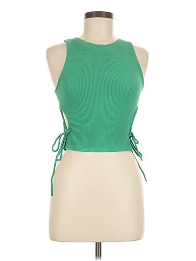 Pre-owned Suzette Tank Top Green Halter Neckline Tops