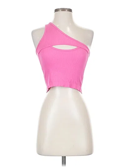 Pre-owned Suzette Tank Top Pink Halter Neckline Tops