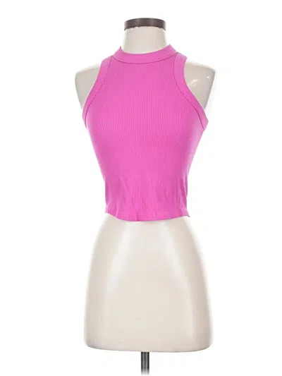 Pre-owned Suzette Tank Top Pink Halter Neckline Tops