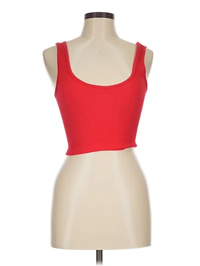 Pre-owned Suzette Tank Top Red Strapless Neckline Tops