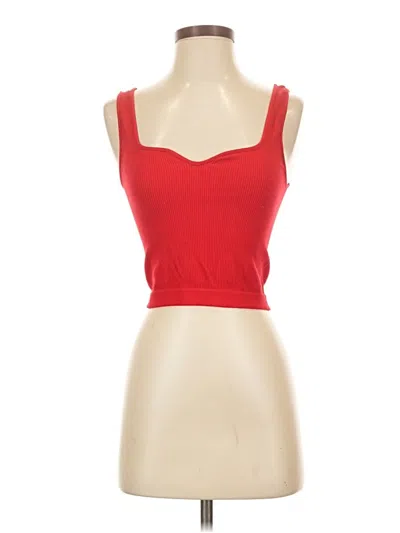 Pre-owned Suzette Tank Top Red Strapless Neckline Tops