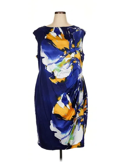 Pre-owned Suzi Chin For Maggy Boutique Cocktail Dress In Blue