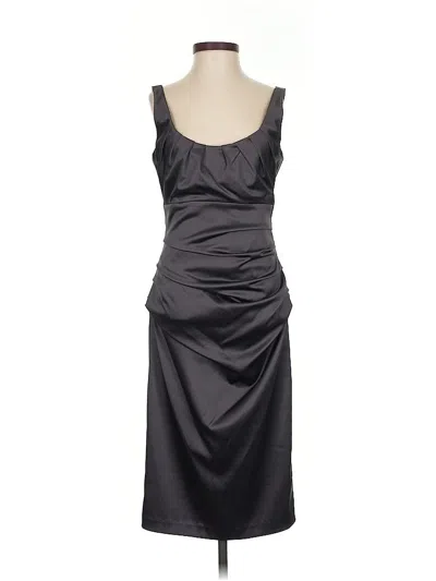 Pre-owned Suzi Chin For Maggy Boutique Cocktail Dress In Gray