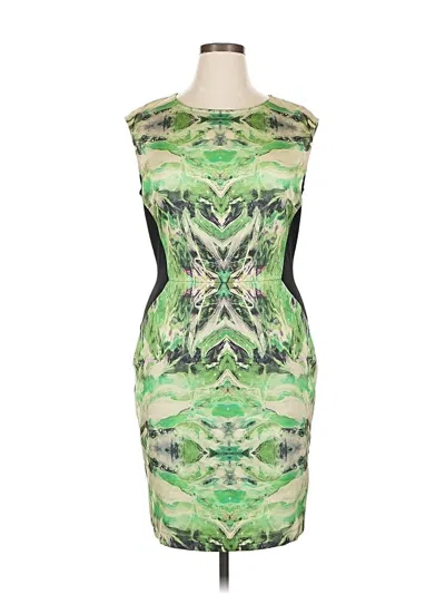Pre-owned Suzi Chin For Maggy Boutique Cocktail Dress In Green