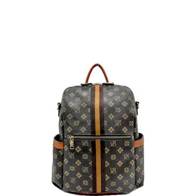 Suzie Bag Women's Faux Leather Printed Backpack In Brown / Tan