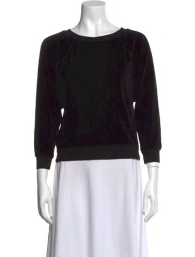 Pre-owned Suzie Kondi Animal Print Scoop Neck Sweatshirt In Black