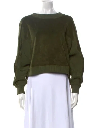 Pre-owned Suzie Kondi Bateau Neckline Long Sleeve Sweatshirt W/ Tags In Green