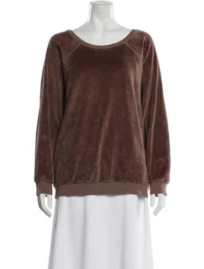 Pre-owned Suzie Kondi Bateau Neckline Sweater In Brown