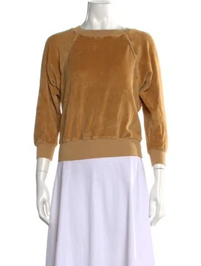 Pre-owned Suzie Kondi Bateau Neckline Sweater In Gold