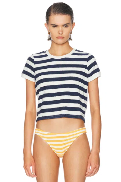 Suzie Kondi Carpi Tee In Navy Ivory Stripe