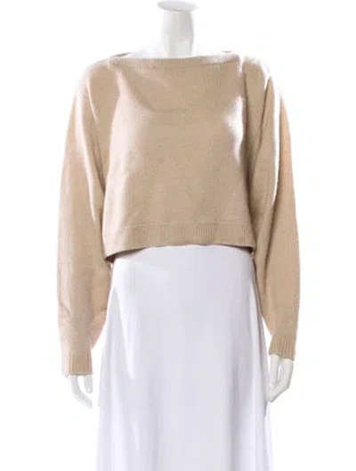 Pre-owned Suzie Kondi Cashmere Bateau Neckline Sweater In Neutral
