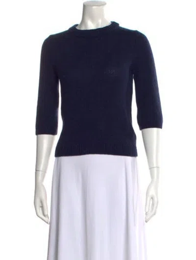 Pre-owned Suzie Kondi Cashmere Crew Neck Sweater In Blue