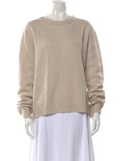 Pre-owned Suzie Kondi Cashmere Crew Neck Sweater In Neutral