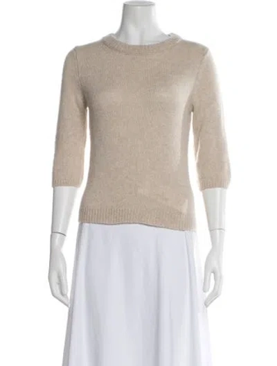 Pre-owned Suzie Kondi Cashmere Crew Neck Sweater In Neutral