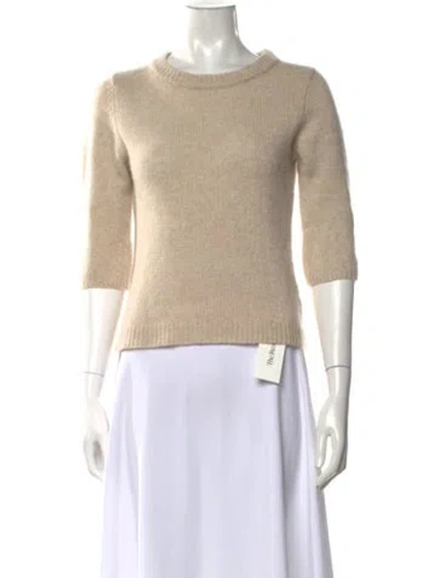Pre-owned Suzie Kondi Cashmere Crew Neck Sweater In Neutrals