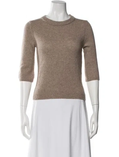Pre-owned Suzie Kondi Cashmere Crew Neck Sweater W/ Tags In Neutral