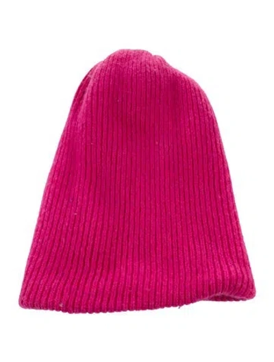 Pre-owned Suzie Kondi Cashmere Knit Beanie In Pink