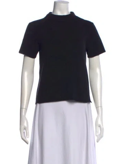 Pre-owned Suzie Kondi Cashmere Mock Neck Sweater In Black