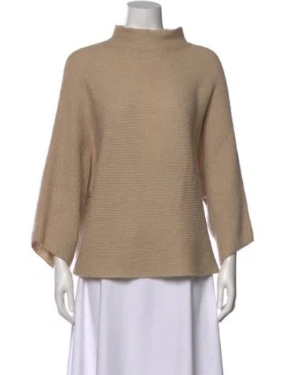 Pre-owned Suzie Kondi Cashmere Mock Neck Sweater In Brown