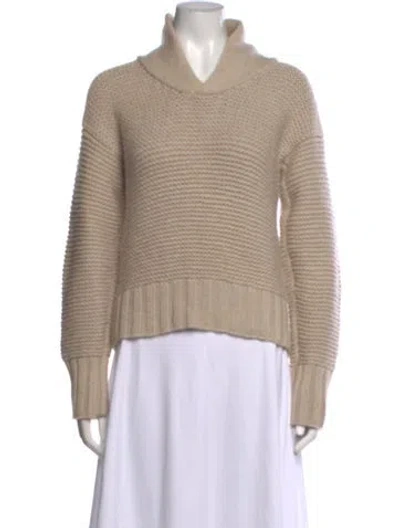 Pre-owned Suzie Kondi Cashmere V-neck Sweater In Neutral