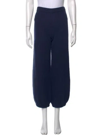 Pre-owned Suzie Kondi Cashmere Wide Leg Pants In Blue