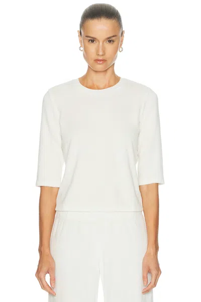 Suzie Kondi Corfu Elbow Sleeve Terry Tee In White