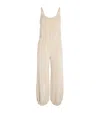 Suzie Kondi Giorgi Cropped Cotton-blend Terry Jumpsuit In Neutral
