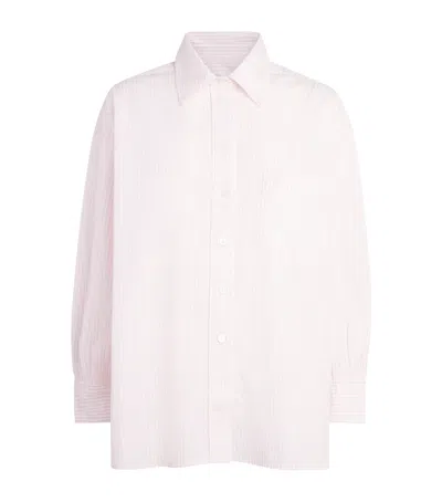 Suzie Kondi Cotton Poplin Stripe Kappa Shirt In Pink