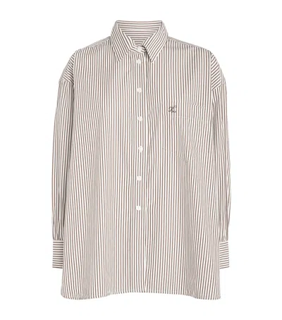Suzie Kondi Cotton Poplin Stripe Kappa Shirt In Neutral