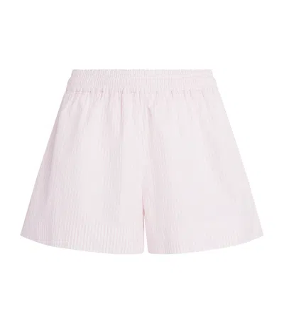 Suzie Kondi Cotton Stripe Shkip Shorts In Pink