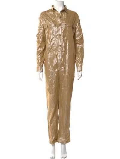 Pre-owned Suzie Kondi Crew Neck Jumpsuit In Neutral