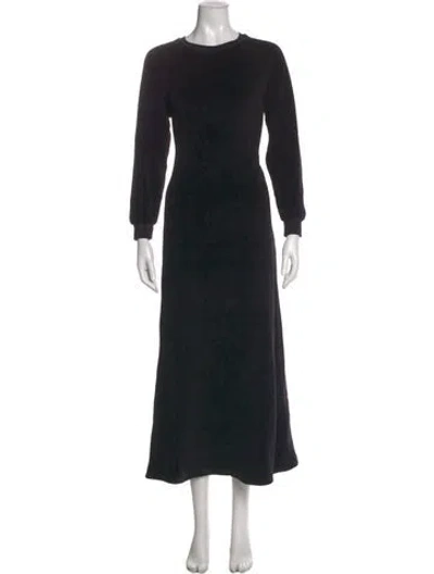 Pre-owned Suzie Kondi Crew Neck Long Dress In Black