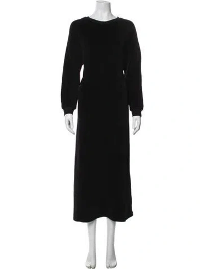 Pre-owned Suzie Kondi Crew Neck Long Dress In Black