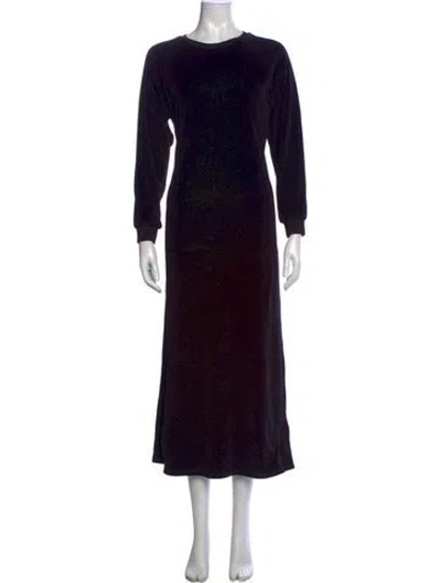 Pre-owned Suzie Kondi Crew Neck Long Dress In Black