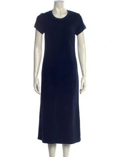 Pre-owned Suzie Kondi Crew Neck Long Dress In Blue