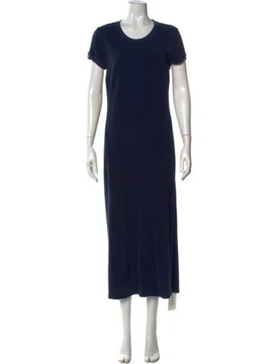 Pre-owned Suzie Kondi Crew Neck Long Dress In Blue